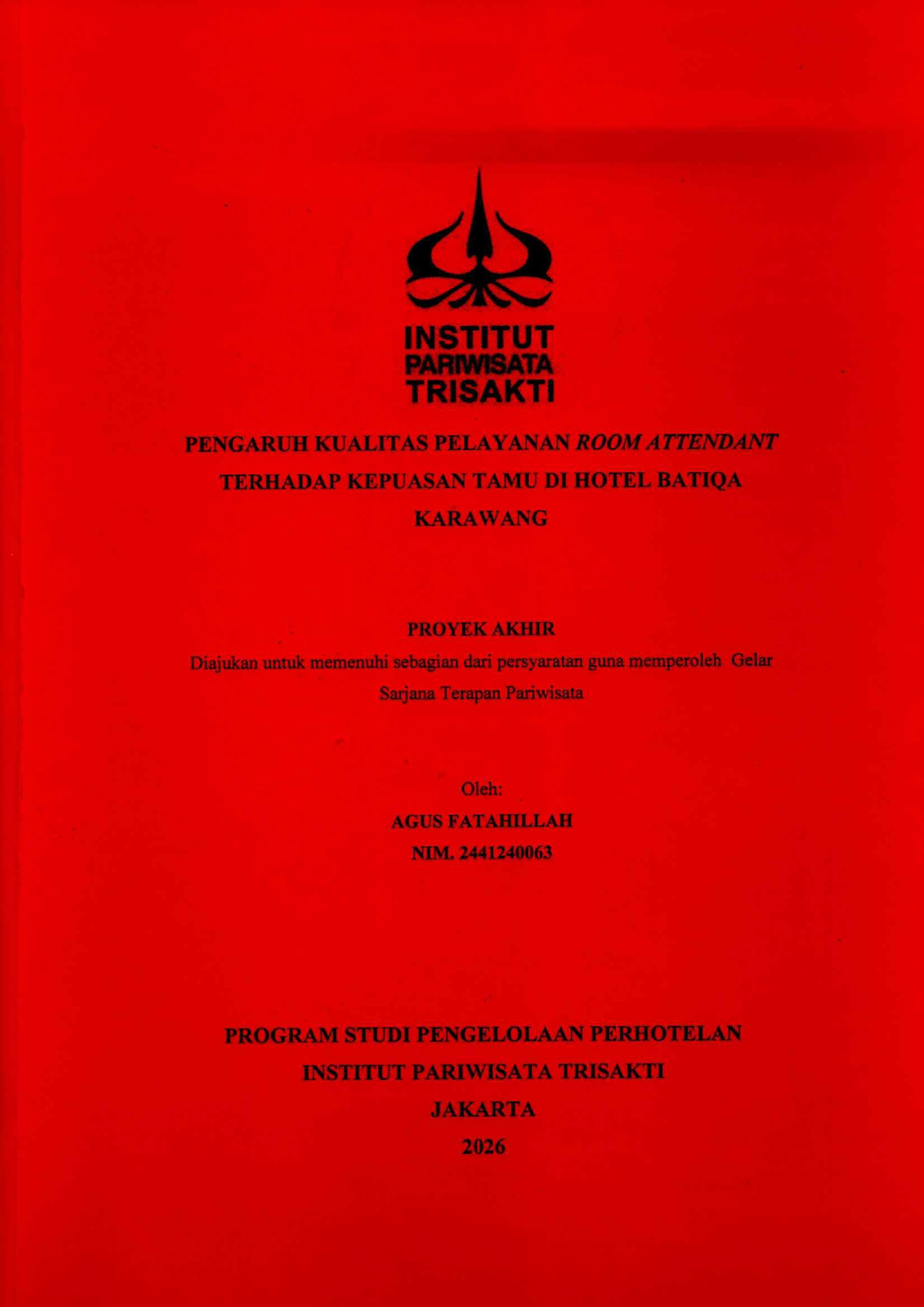 Pengaruh Kualitas Pelayanan Room Attendant Terhadap kepuasan Tamu Di Hotel Batiqa Karawang