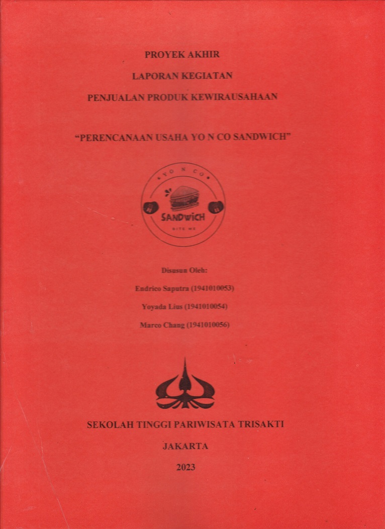 PROYEK AKHIR 
LAPORAN KEGIATAN 
PENJUALAN PRODUK KEWIRAUSAHAAN 
 
“PERENCANAAN USAHA YO N CO SANDWICH”