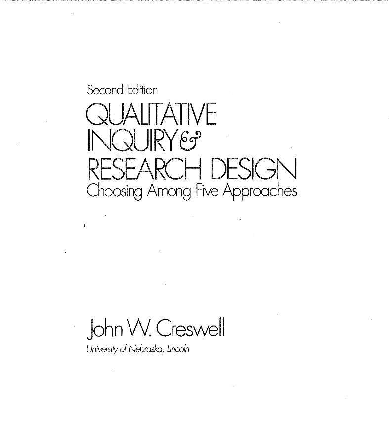 Qualitative Inquiry and Research Design Choosing among Five Approaches