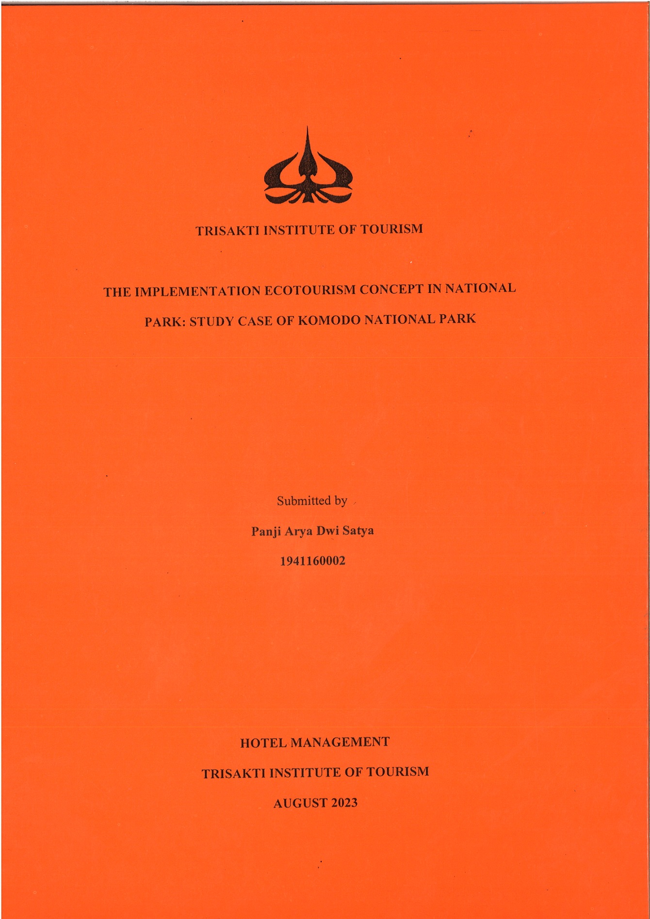THE IMPLEMENTATION ECOTOURISM CONCEPT IN NATIONAL PARK: STUDY CASE OF KOMODO NATIONAL PARK