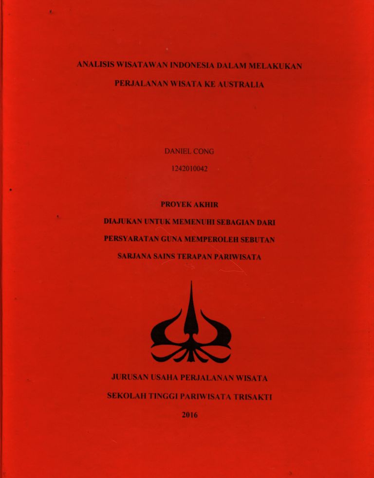 ANALISIS WISATAWAN INDONESIA DALAM MELAKUKAN PERJALANAN WISATA KE AUSTRALIA
