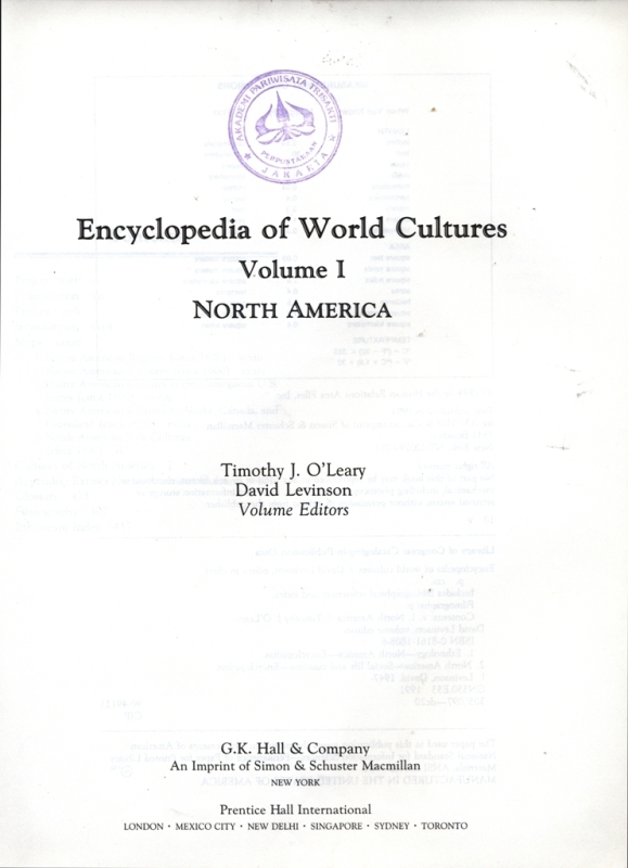Encyclopedia of world culture:volume I north america