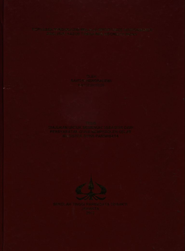 KEPUASAN PENGUNJUNG MELALUI IMPORTANCE PERFORMANCE ANALYSIS: KASUS TAMAN MINI INDONESIA INDAH 