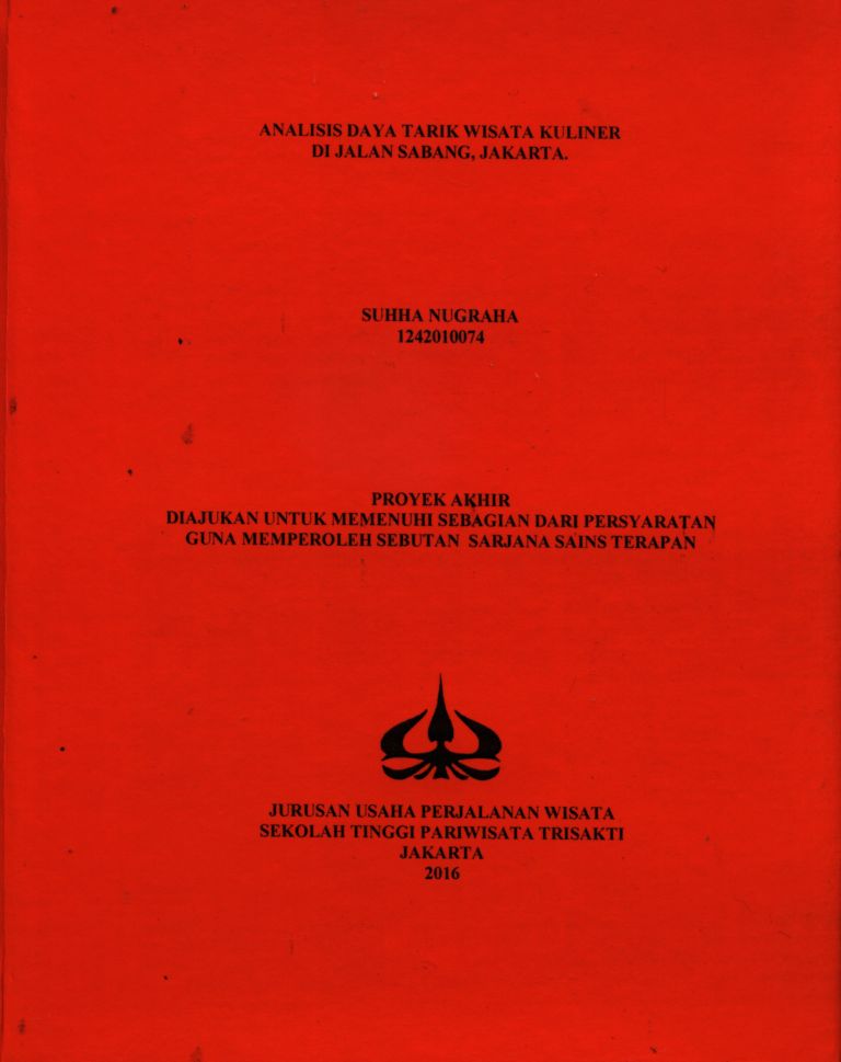 ANALISIS DAYA TARIK WISATA KULINERDI JALAN SABANG, JAKARTA.