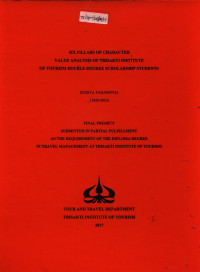Image of SIX PILLARS OF CHARACTER VALUE ANALYSIS OF TRISAKTI INSTITUTE OF TOURISM DOUBLE-DEGREE SCHOLARSHIP STUDENTS